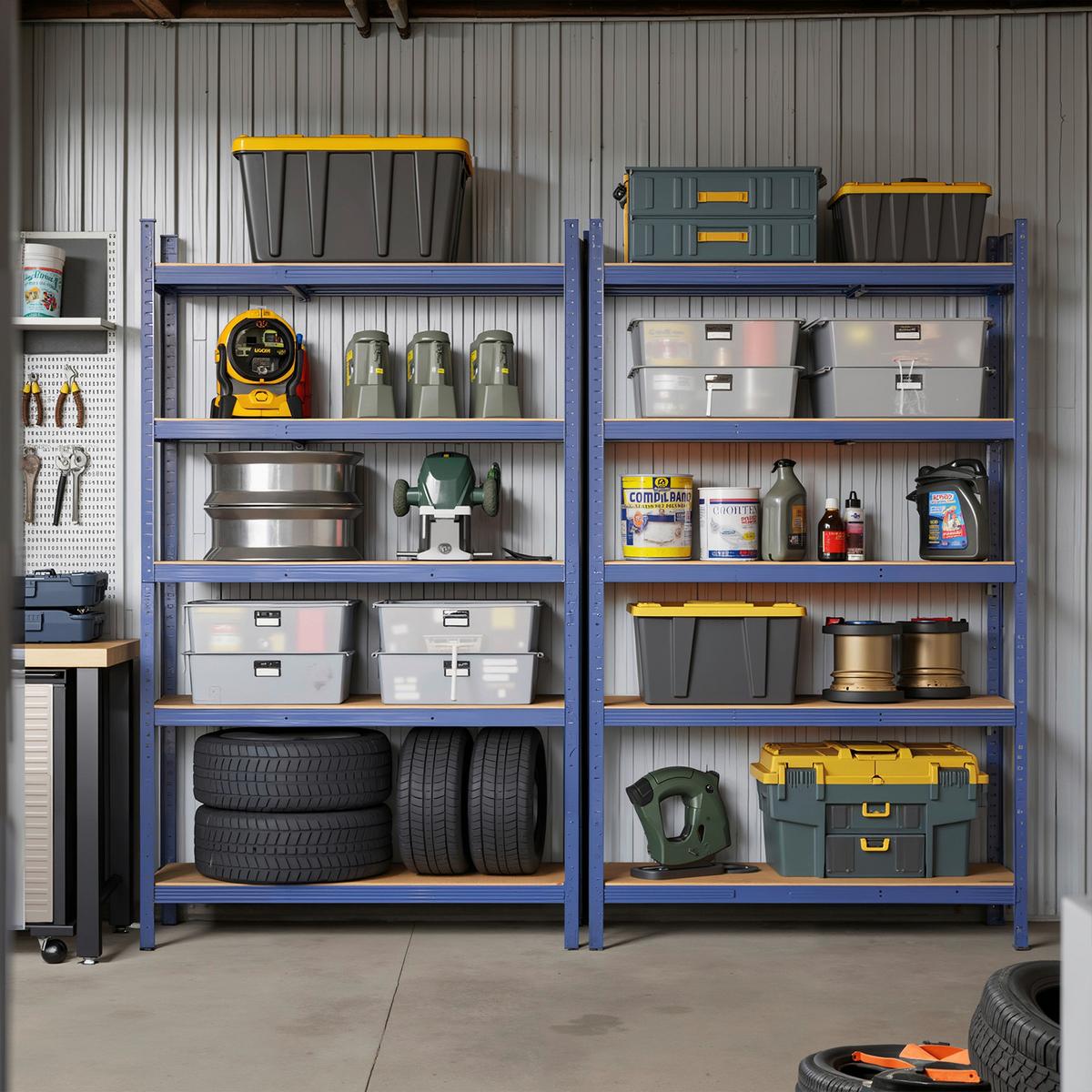 Schwerlastregal Shelving Dunkelblau b: 120 cm - Dunkelblau, Basics, Holzwerkstoff/Metall (120/200/60cm)