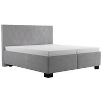 Čalúnená posteľ FERAMA 180x200 cm, sivá - čierna/sivá, Modern, drevo/textil (180/200cm)