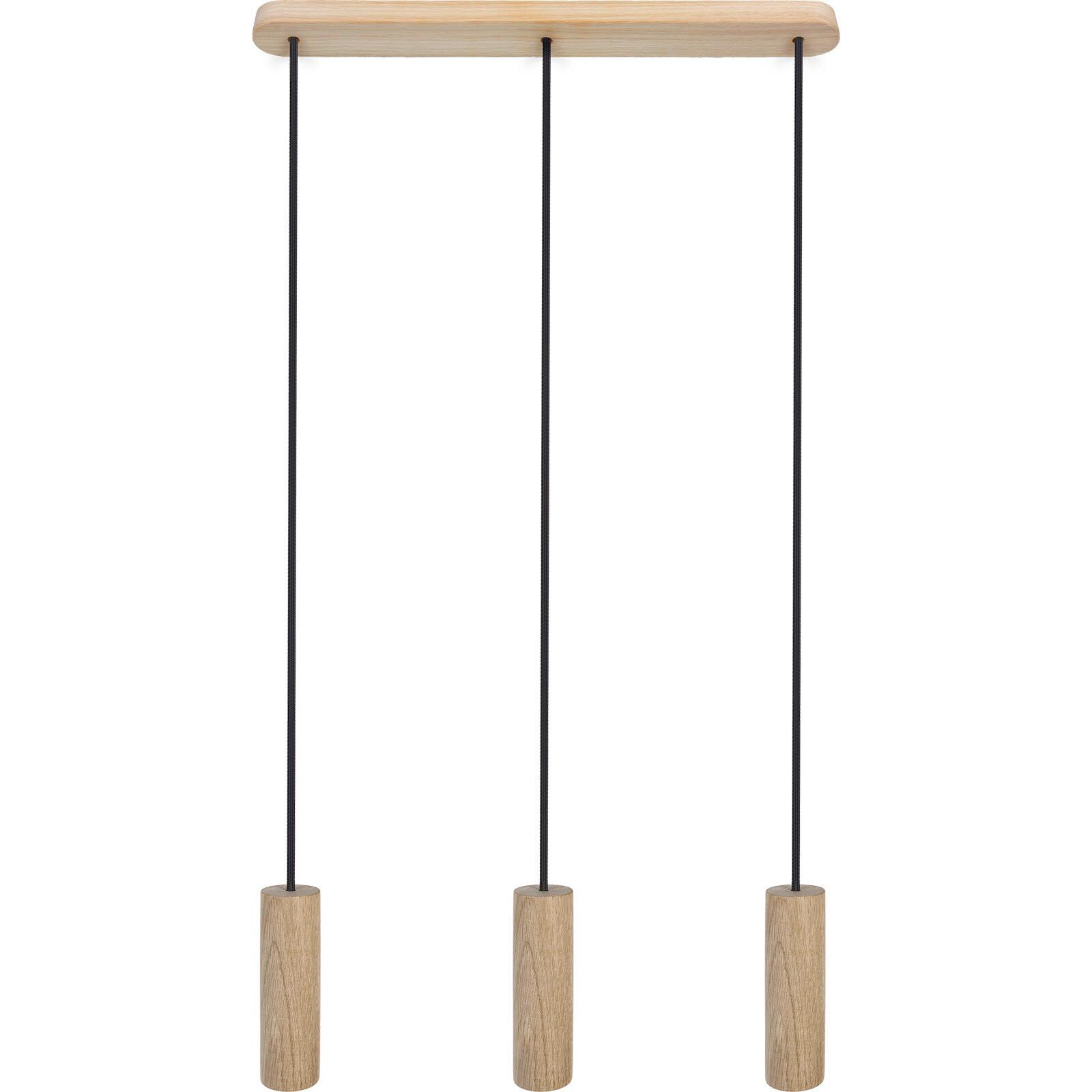 HÄNGELEUCHTE 8520344 madera 3/Eiche/Schwarz - Schwarz/Naturfarben, Natur, Holz (52/90-140cm)
