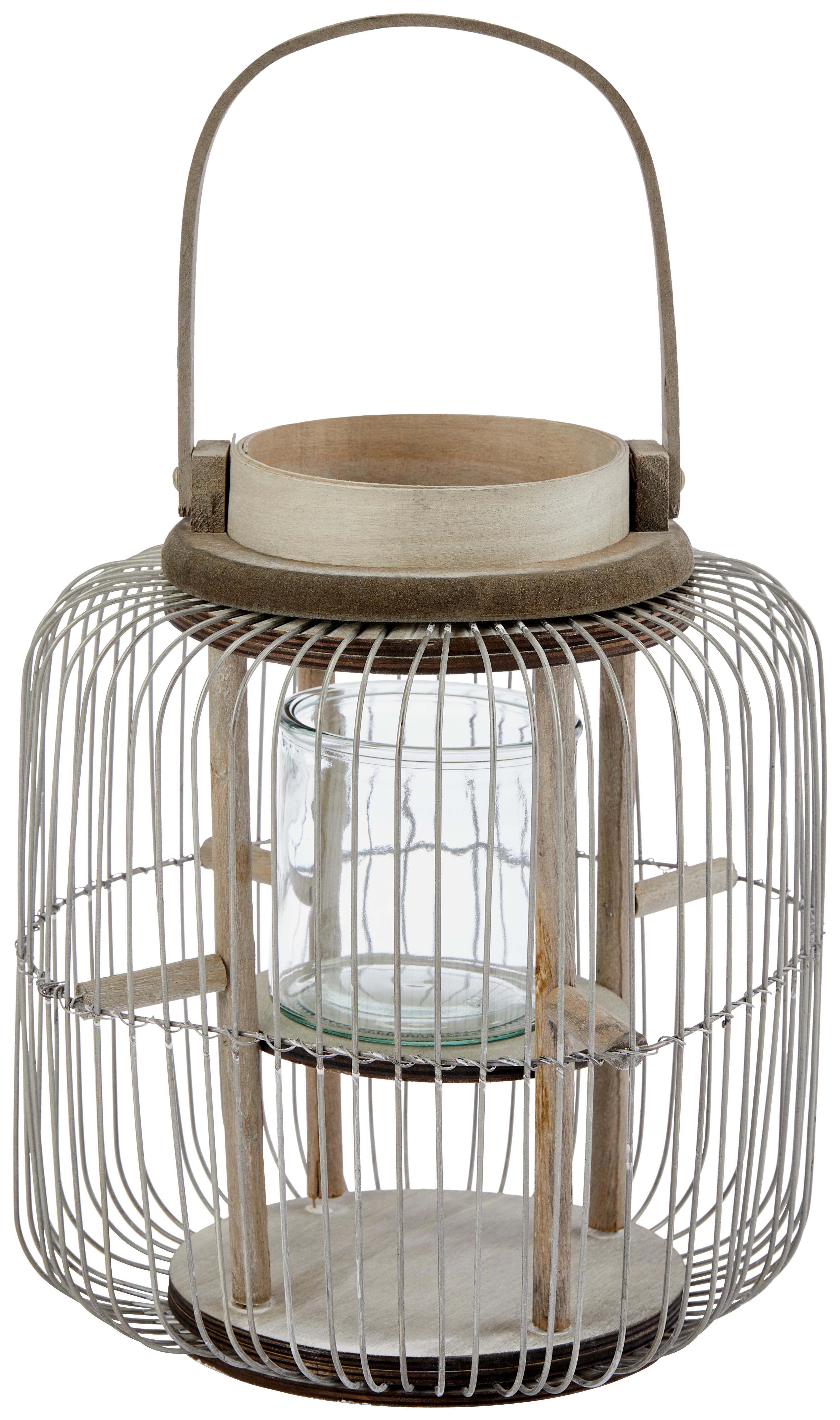 Windlicht Metall Grau Ø 25 cm - Grau, MODERN, Metall (25/27/30cm)