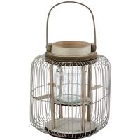 Windlicht Metall Grau Ø 25 cm - Grau, MODERN, Metall (25/27/30cm)