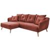 Ecksofa Baggio Mit Kissen Textil Koralle - Koralle/Schwarz, MODERN, Holz/Textil (162/277cm) - Livetastic