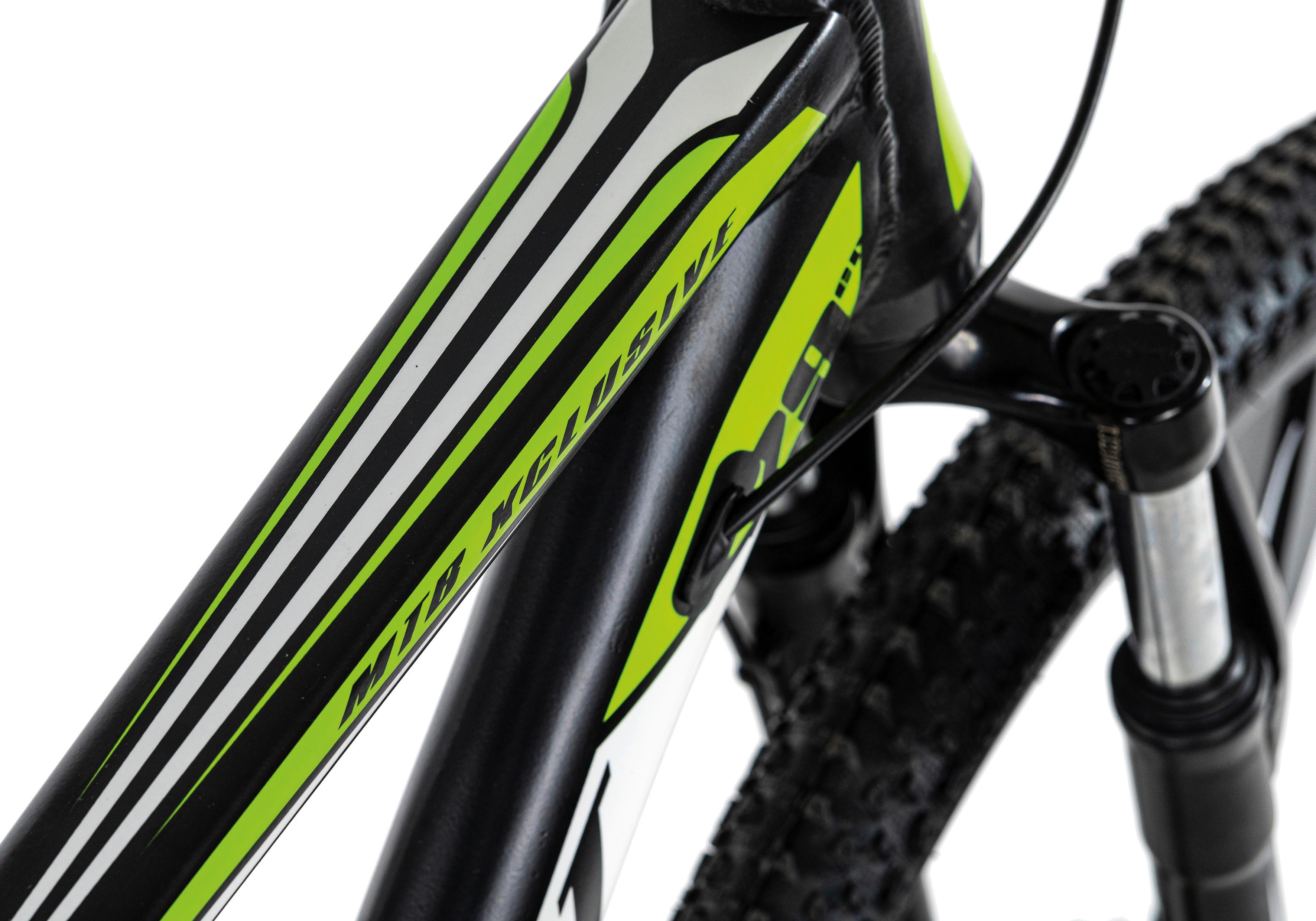 Mountainbike HARDTAIL XPLICIT aus Aluminium in Schwarz/Grün mit 21 Gängen Detail Rahmen