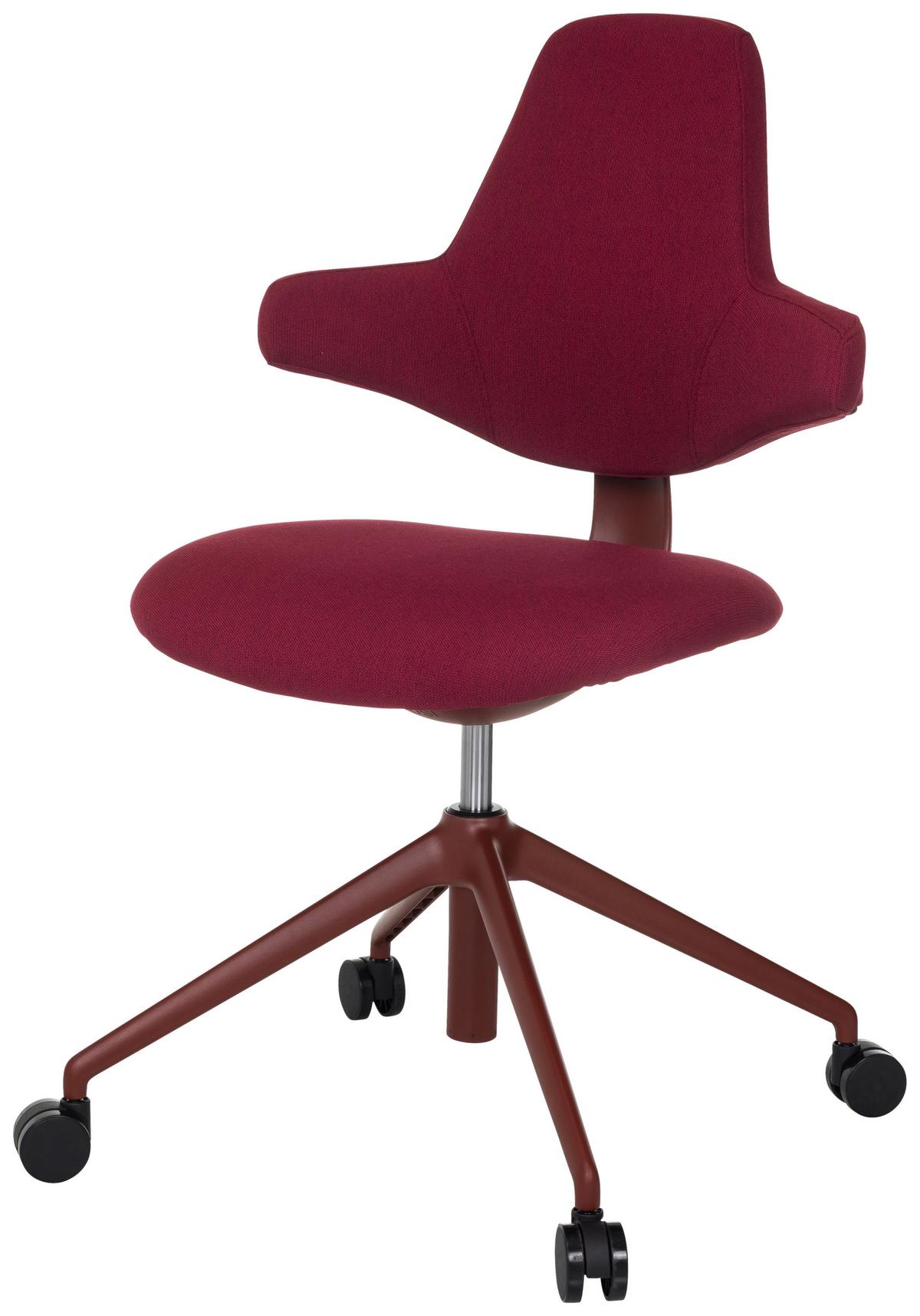 Drehstuhl Paliano Rot B: 58 cm - Rot, MODERN, Kunststoff/Textil (58/87 - 97/57cm) - MID.YOU