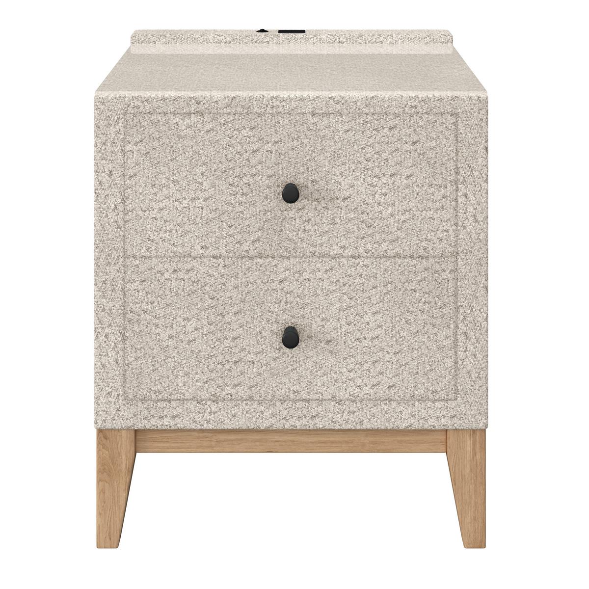 Nachtkästchen Smile inkl. Beleuchtung, B: 49 cm - Creme, KONVENTIONELL, Glas/Holz (49/58,5/46cm) - James Wood