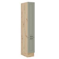 Potravinová skříň STINA šalviovo zelená - černá/šalvějově zelená, kov/kompozitní dřevo (30/205/57cm)