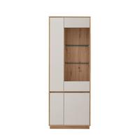 Vitrine Sonora Kaschmir/Eiche B: 75cm - Kaschmir/Eiche Artisan, Design, Glas/Holzwerkstoff (75/205/40cm) - MID.YOU