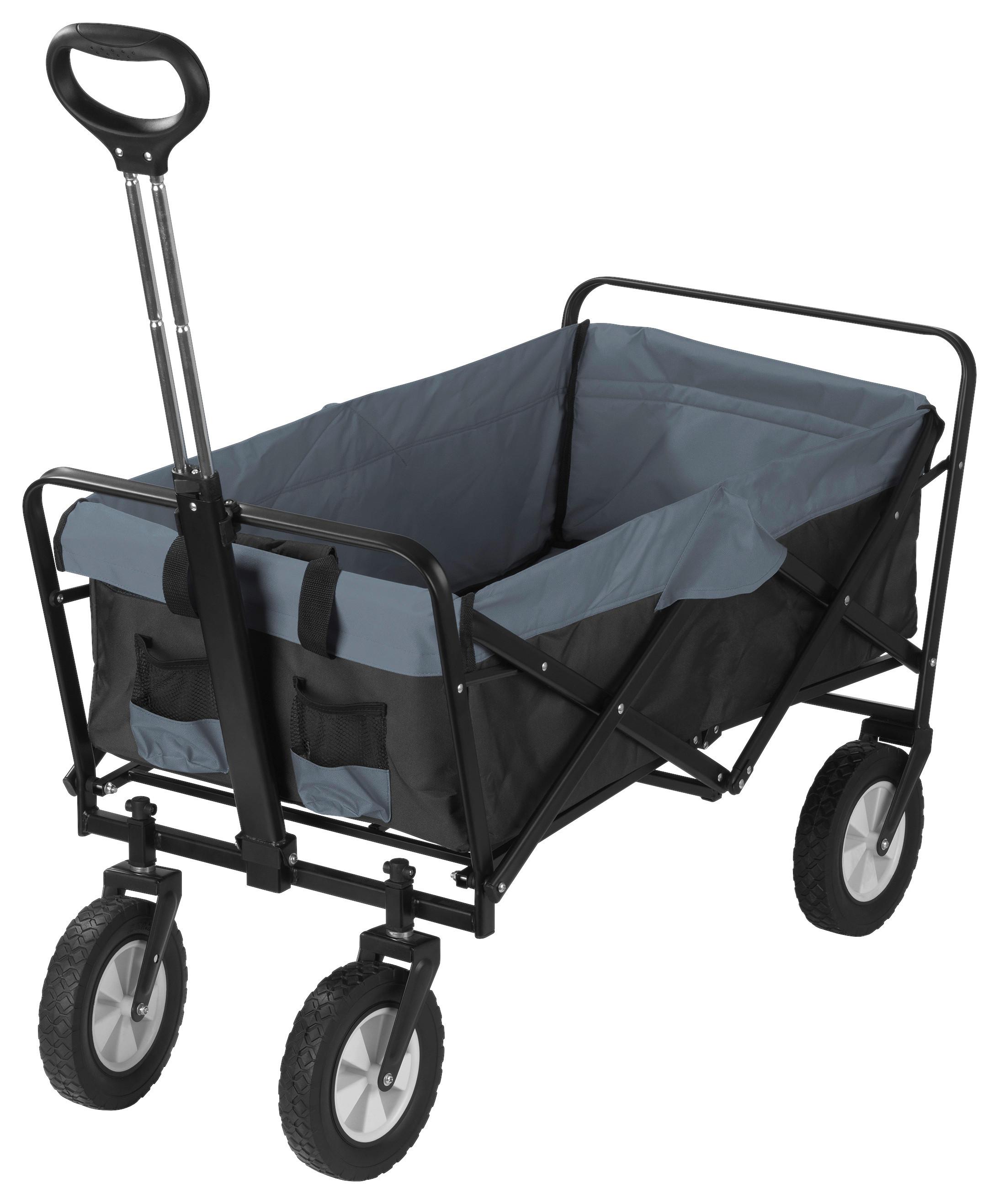Bollerwagen Easymaxx Grau/Schwarz Max. 80 Kg - Schwarz/Grau, Basics, Kunststoff/Textil (106,3/52/79,8cm) - TV - Unser Original