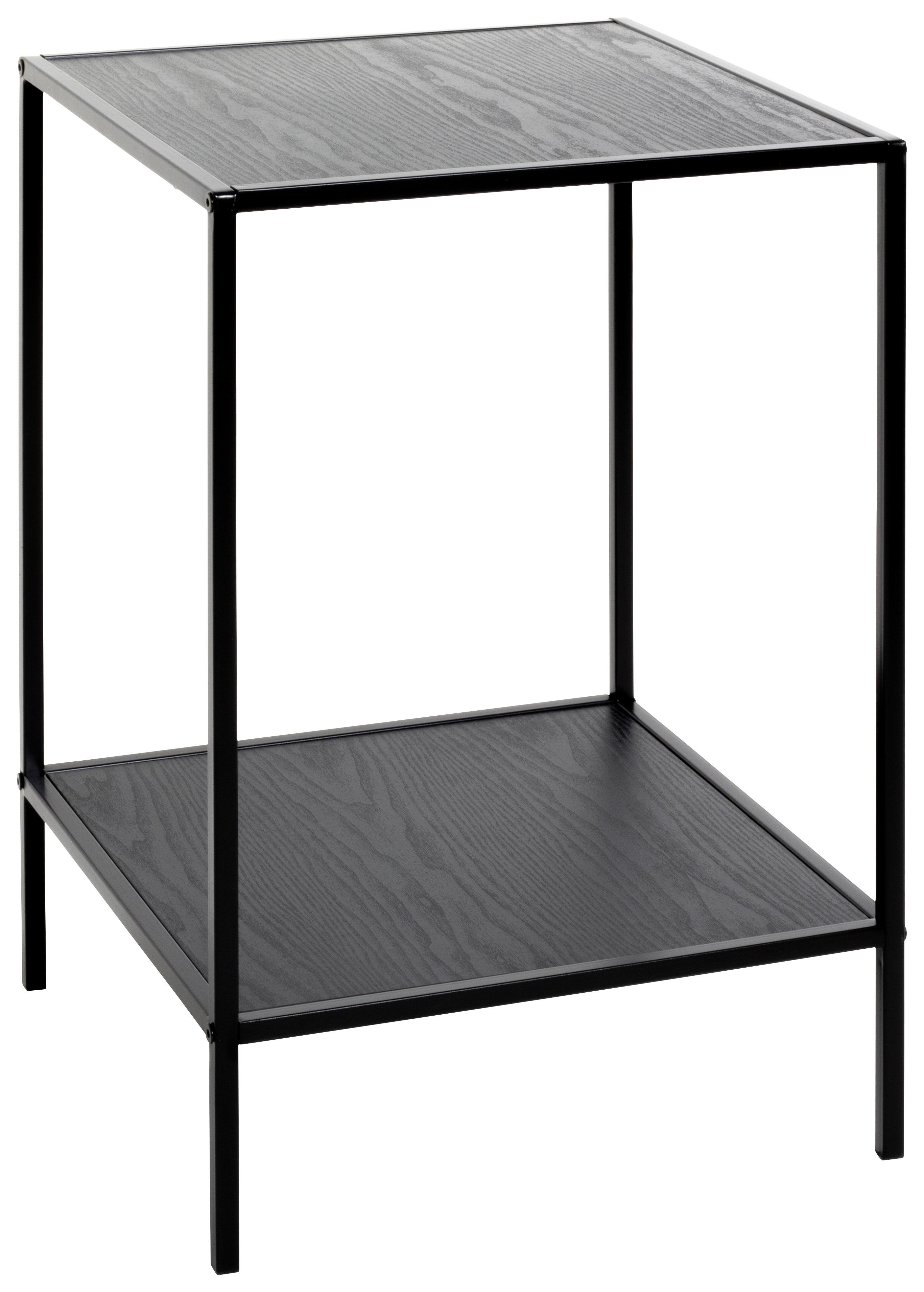 Odkladací Stolík Mira - čierna, Moderný, kov/kompozitné drevo (40/60/40cm)