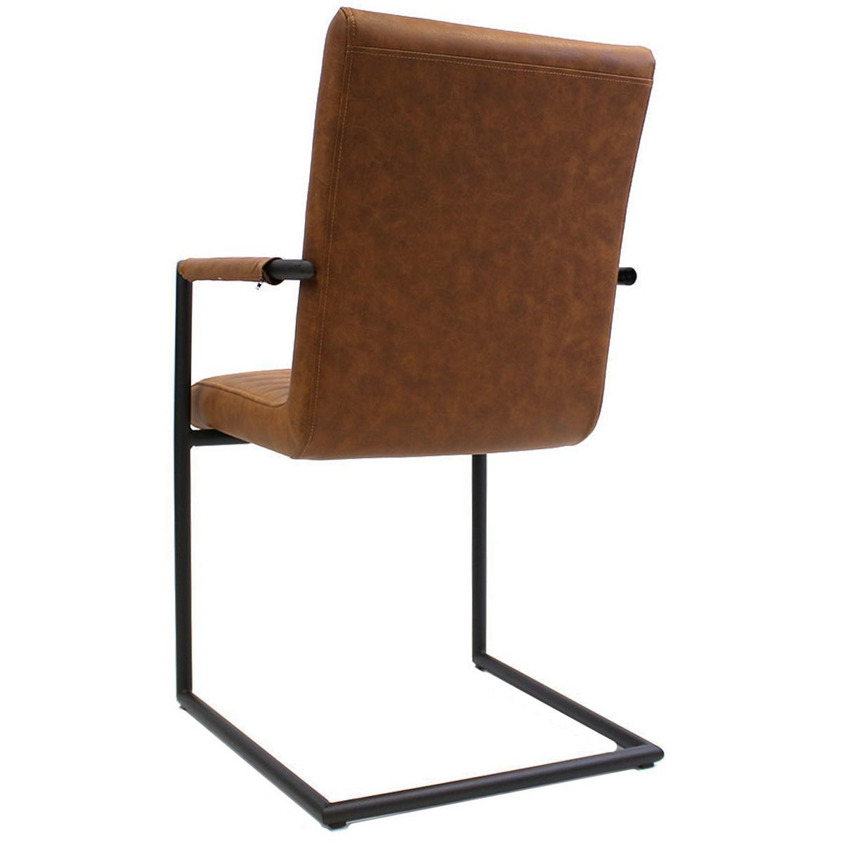 Armlehnstuhl Bars Braun Gepolstert 2er-Set - Cognac/Haselnussfarben, LIFESTYLE, Kunststoff/Textil (54/97/57cm) - MID.YOU