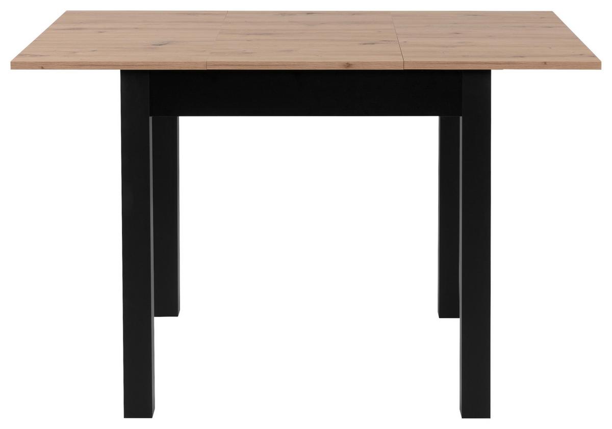 Esstisch Ausziehbar Coburg 80-120x80x76,5 Cm Eiche Dekor - Schwarz/Eiche Artisan, Basics, Holzwerkstoff (80/80/76,5cm) - MID.YOU