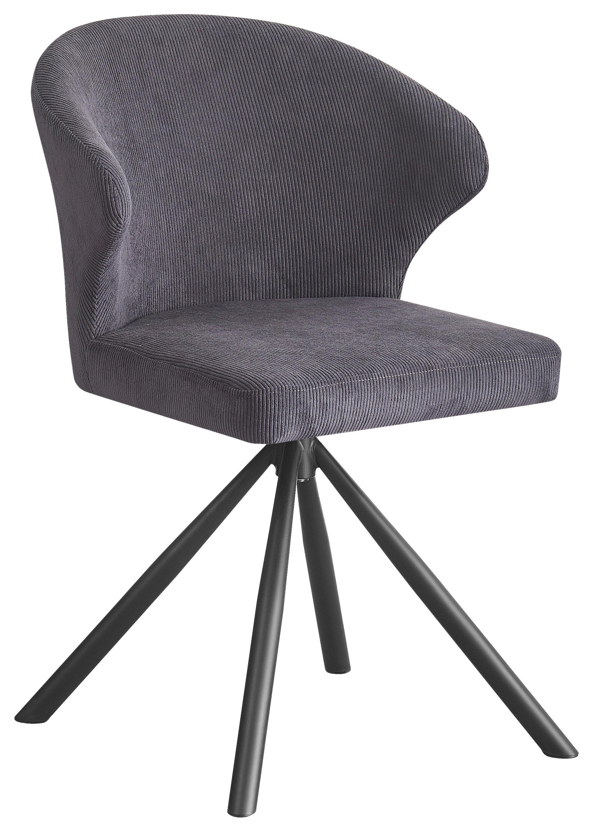 Židle s područkami šedá - černá/tmavě šedá, Lifestyle, kov/textil (55/82/58cm) - Based