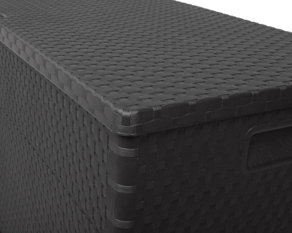 Kissenbox Rattan 118,5x62,5x55 cm 420L Anthrazit - Anthrazit, Basics, Kunststoff (118,5/62,5/55cm)