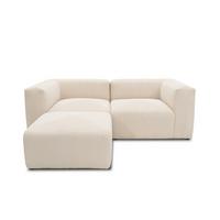 Ecksofa Creme B: 216 Cm - Creme/Schwarz, Design, Textil (216/69/193cm) - MID.YOU