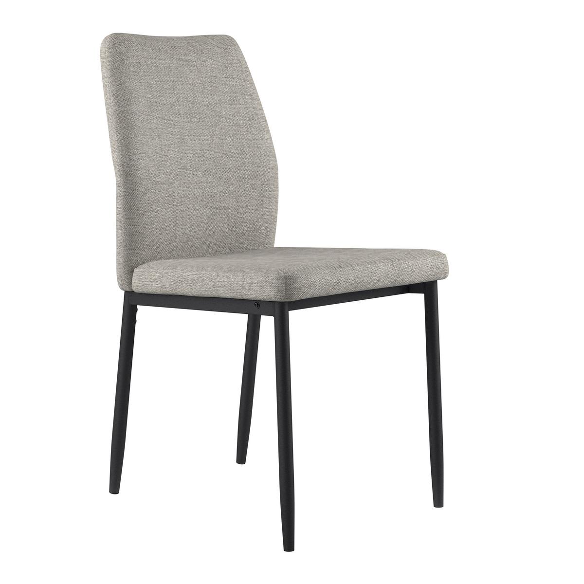 Vierfußstuhl Augusta Webstoff grau - Schwarz/Grau, KONVENTIONELL, Textil/Metall (45/87/55cm)
