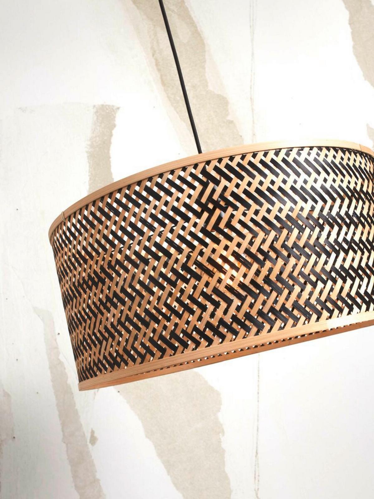 Hängeleuchte Java Naturfarben/Schwarz D: 50 cm - Schwarz/Naturfarben, Trend (50/22cm) - Good & Mojo