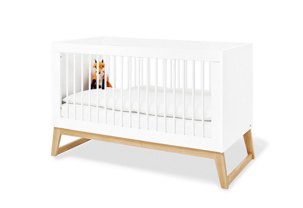 Gitterbett 113466 Bridge - Eschefarben/Weiß, Design, Holz/Holzwerkstoff (150/76/94cm) - Pinolino