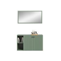 Garderobe Station Graugrün B: 106cm - Graugrün, Design, Holzwerkstoff (106/192/37cm) - MID.YOU