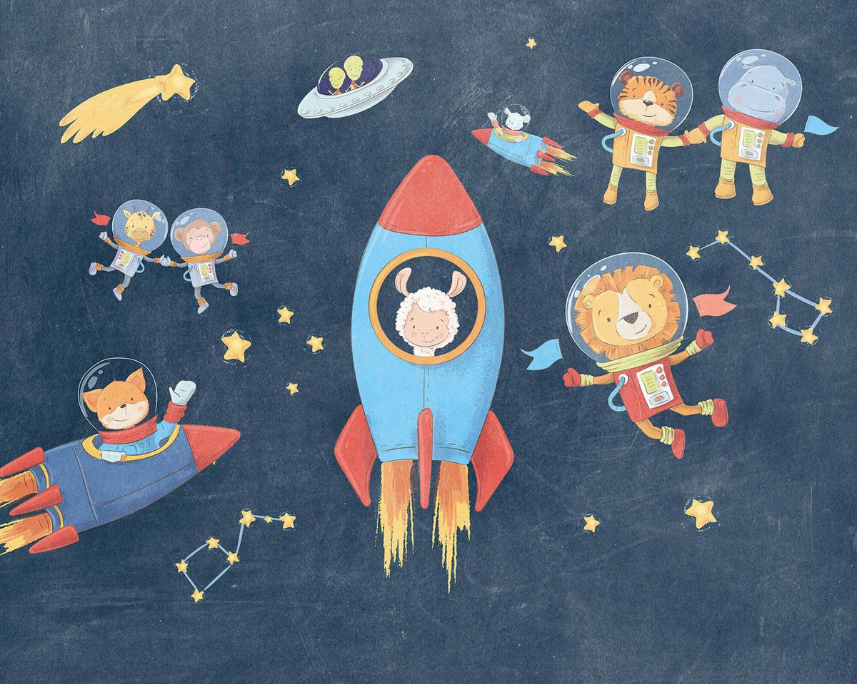 Fototapete Friends In Space - Multicolor, Trend, Papier (300/280cm)