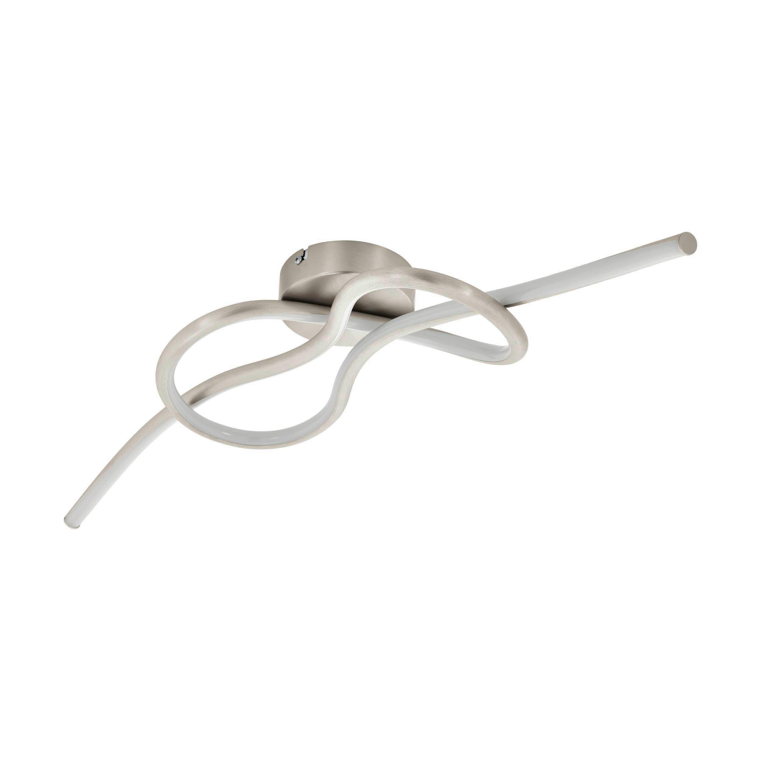 Deckenleuchte Novafeltria L: 70 cm Organisch - Weiß/Nickelfarben, Design, Kunststoff/Metall (70/16/16cm) - Eglo