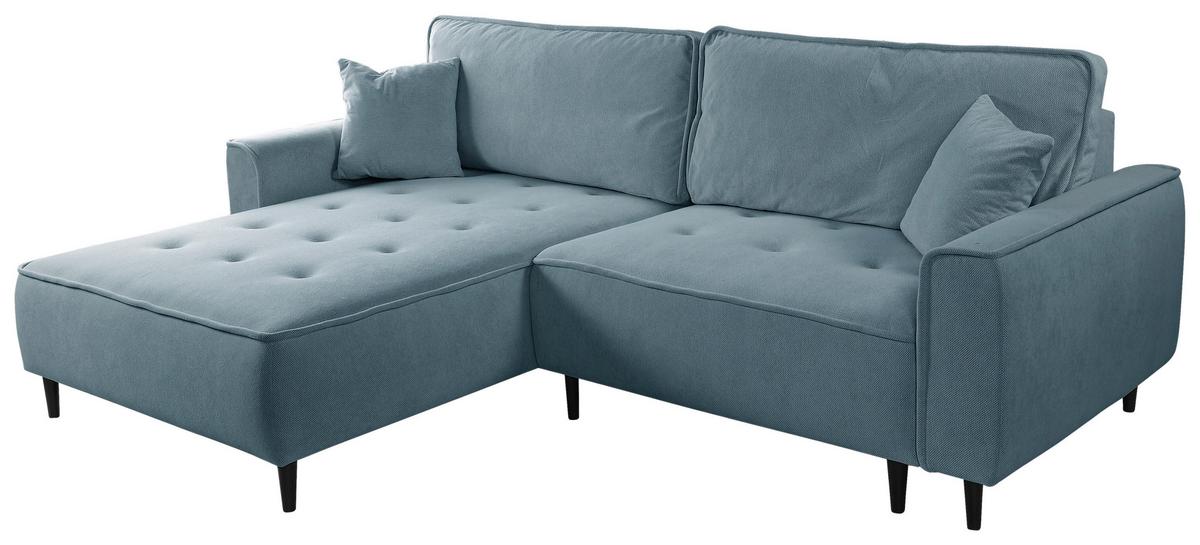 Ecksofa Blues Blau/Schwarz, 183 cm - Blau/Schwarz, Design, Textil (183/263cm) - MID.YOU