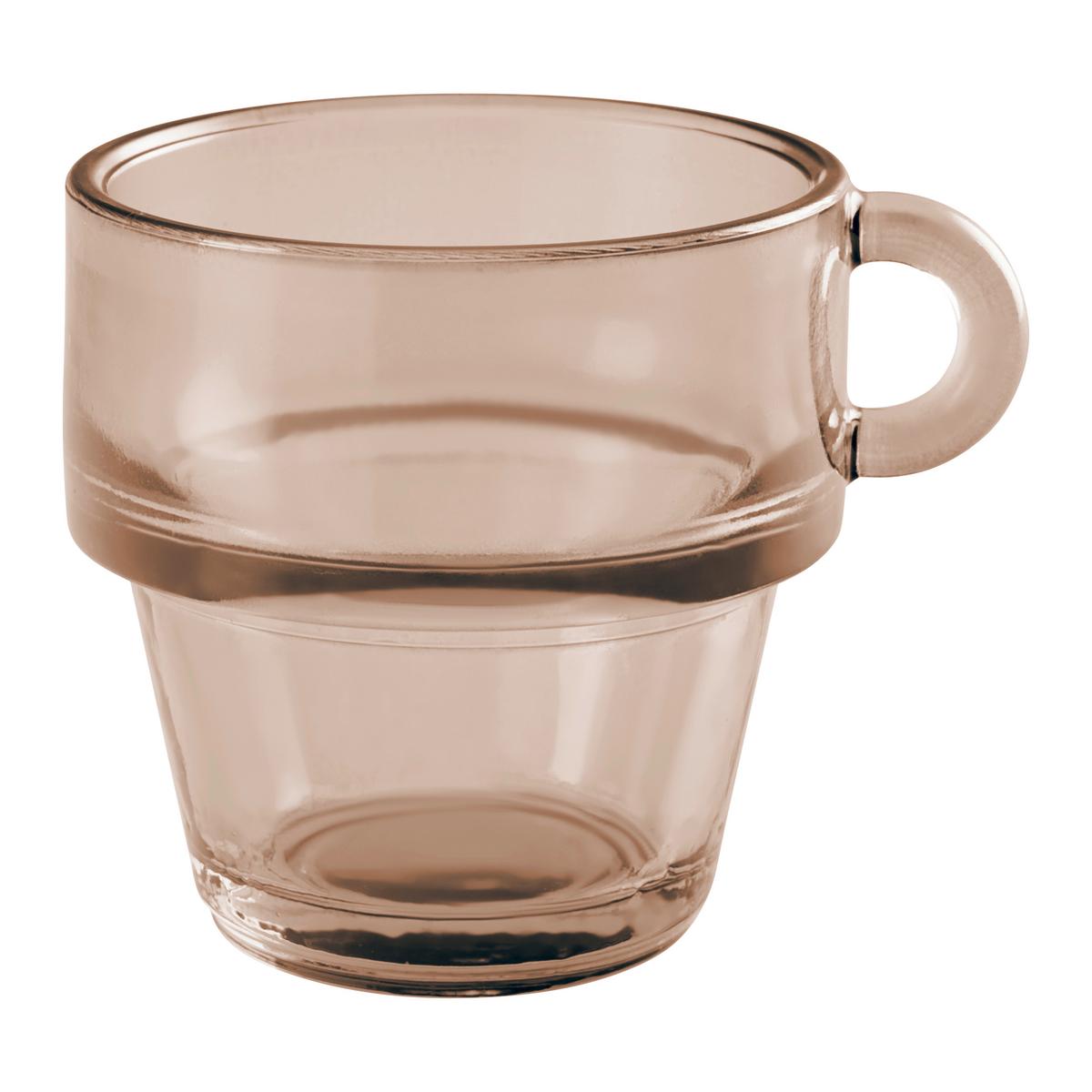 Sada pohárov na espresso RIA - lila/svetlohnedá, Konventionell, sklo (8/6.5cm)