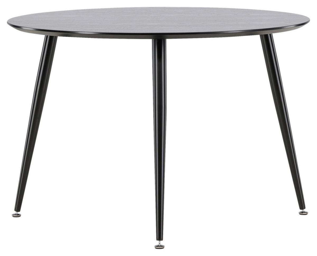 Esstisch Dipp - Schwarz, Design, Holzwerkstoff/Metall (115/115/75cm) - Livetastic