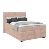 Čalúnená posteľ VEGA 140x200 cm, béžová - čierna/zelená, Trend, drevo/textil (140/200cm)