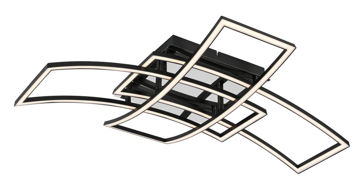 LED-Deckenleuchte Enikö Schwarz/Chromfarben max. 42 W - čierna/chrómová, Modern, kov/plast (59/81/16cm) - Mömax