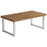 Dohányzóasztal Liverpool - króm/tölgyfa, Modern, fa/fém (100/38/50cm)