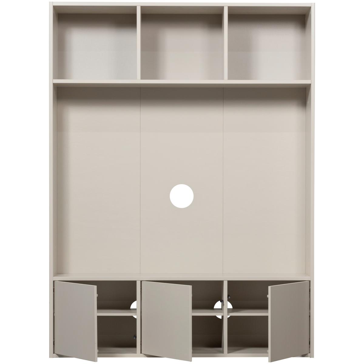 WOHNWAND Meggy Grau B: 160cm - Grau, Design, Holz (160/215/40cm) - Livetastic
