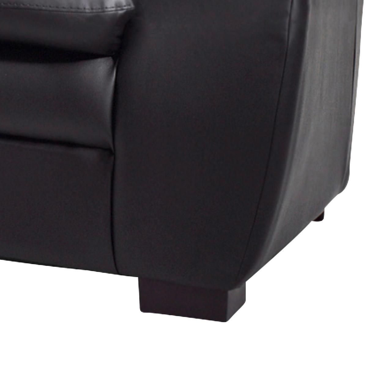 3-Sitzer-Sofa Casino Schwarz Lederlook - Schwarz, KONVENTIONELL, Textil (177/88/92cm) - MID.YOU