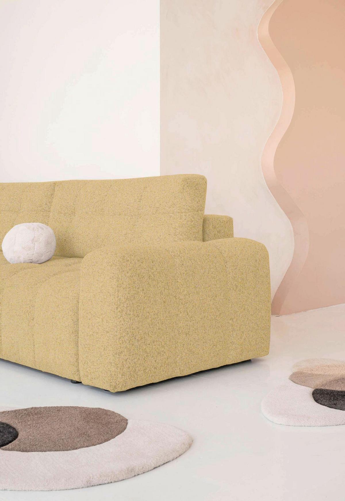 Wohnlandschaft Lulu Gelb U: 184x333x213cm - Gelb/Schwarz, Design, Textil (184/333/213cm) - MID.YOU