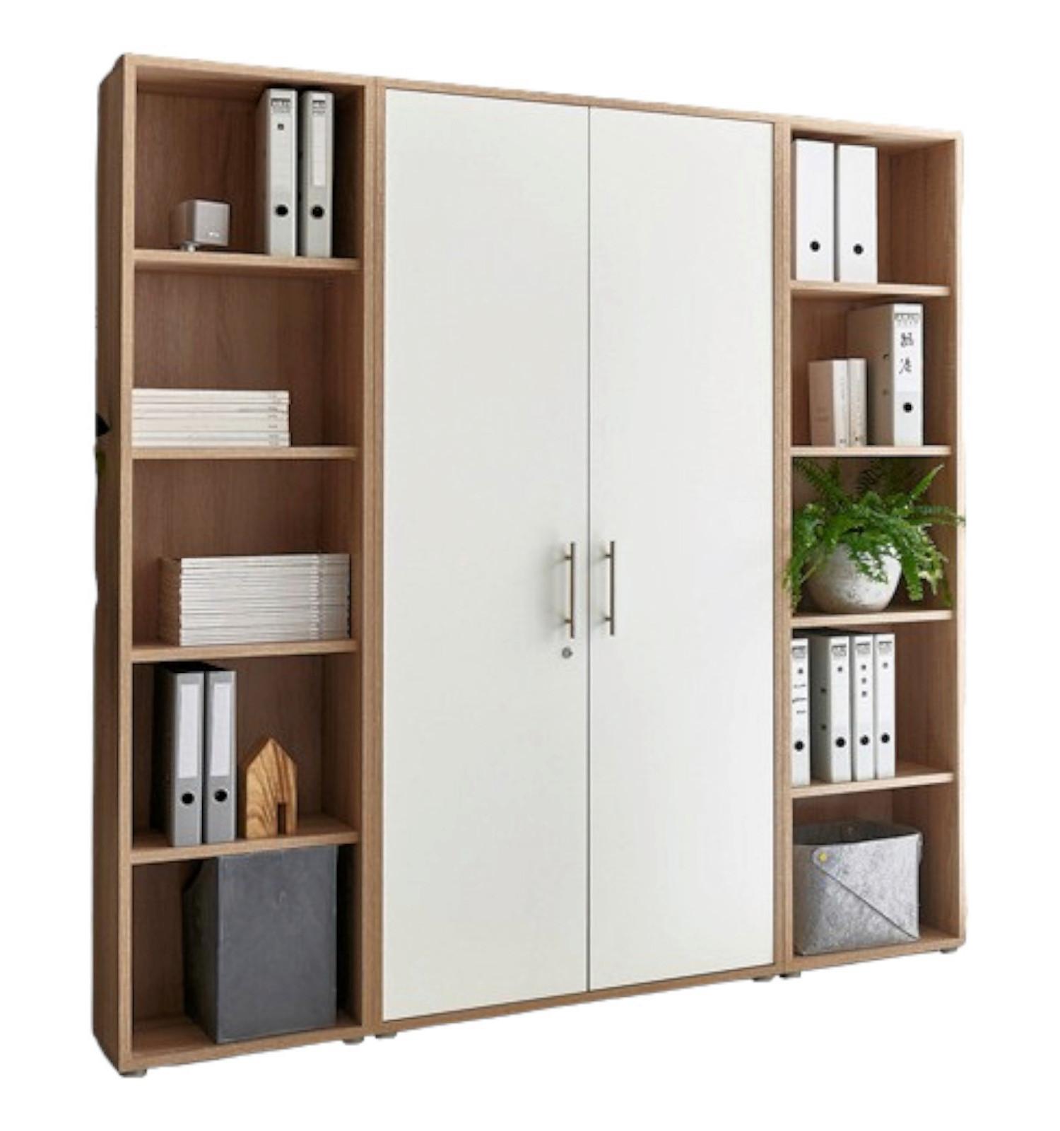 Aktenschrank Office Edition B: 173 cm Sonoma Eiche/Weiß - Weiß/Sonoma Eiche, MODERN, Holzwerkstoff (173/186/33cm) - MID.YOU