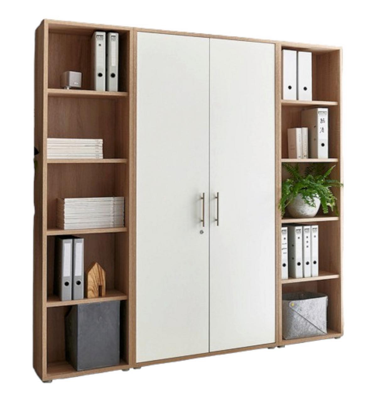 Aktenschrank Office Edition B: 173 cm Sonoma Eiche/Weiß - Weiß/Sonoma Eiche, MODERN, Holzwerkstoff (173/186/33cm) - MID.YOU