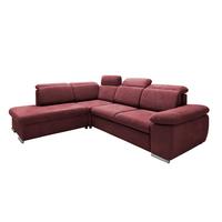 Ecksofa Vasto Bordeaux S: 228x283 cm - Chromfarben/Bordeaux, Design, Textil (228/283cm) - Livetastic