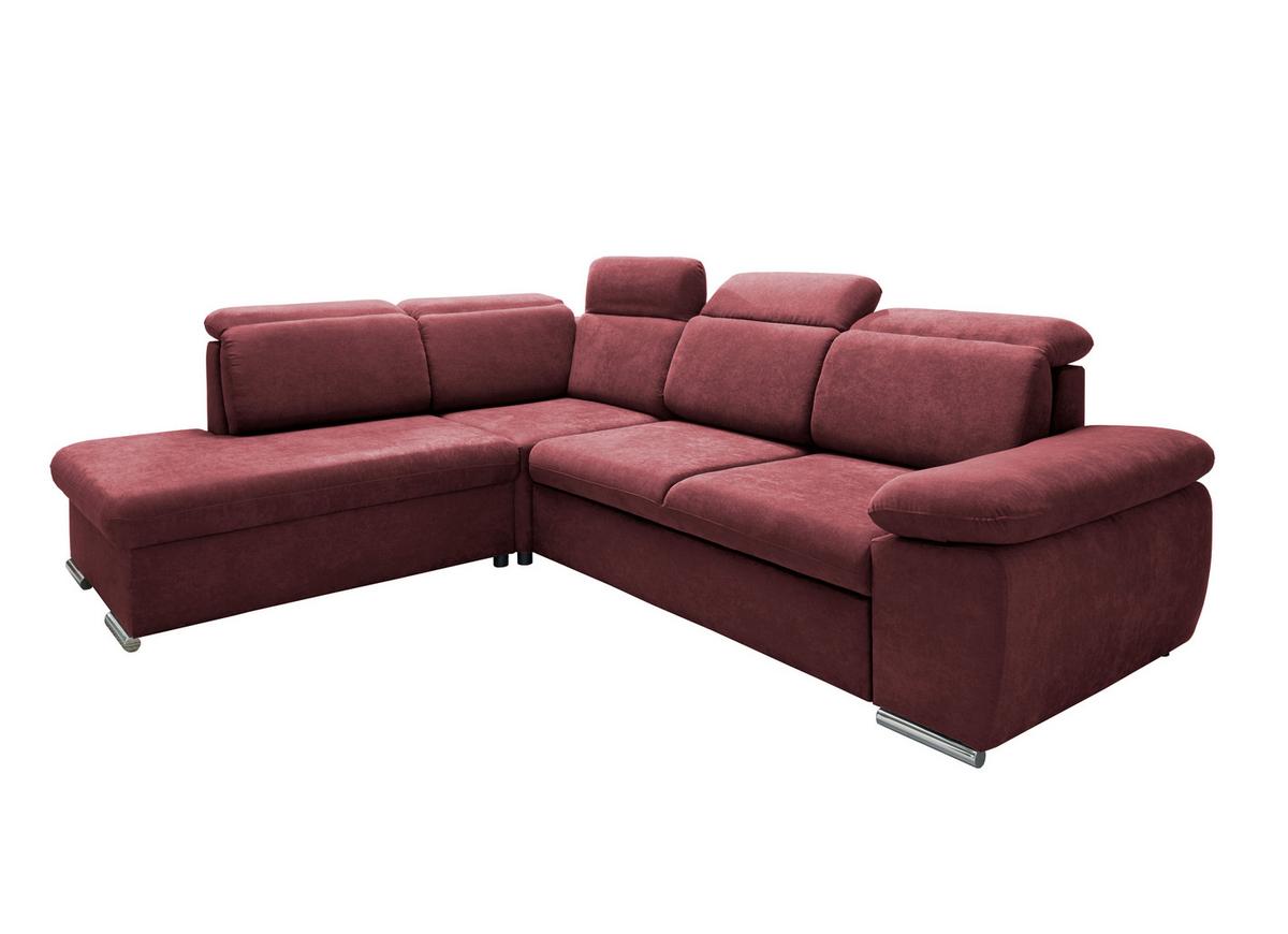 Ecksofa Vasto Bordeaux S: 228x283 cm - Chromfarben/Bordeaux, Design, Textil (228/283cm) - Livetastic
