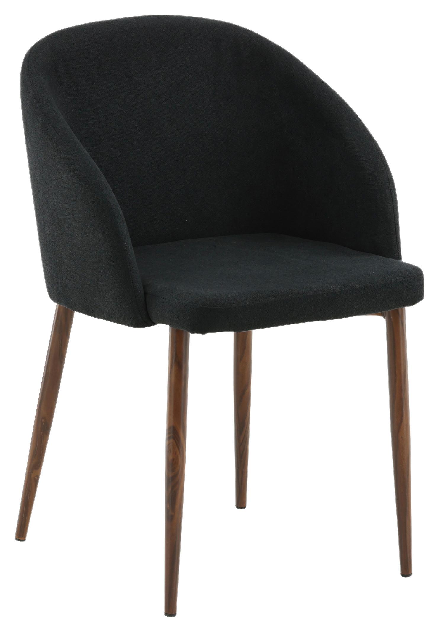 Stuhl-Set Arch - Walnussfarben/Schwarz, Design, Holz/Textil (48,5/83/55cm) - Livetastic