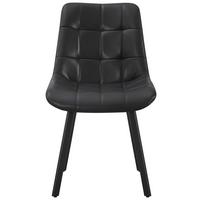 Vierfußstuhl Neva Schwarz B: 51 cm - Schwarz, MODERN, Leder/Metall (51/88/62cm) - Livetastic