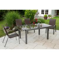 Gartenset Varese - Graphitfarben/Braun, MODERN, Kunststoff/Metall - Gardenson