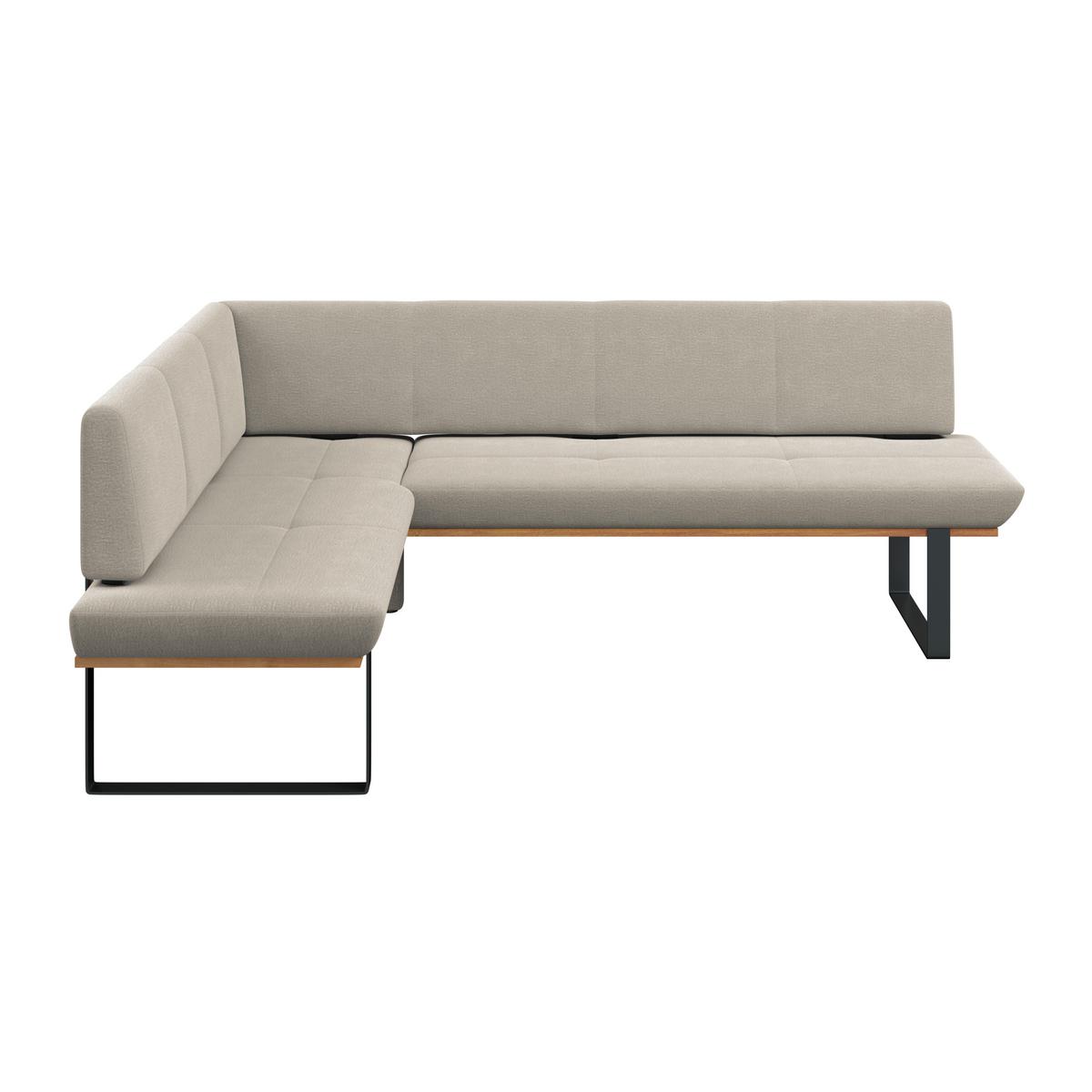 Eckbank Tristan Webstoff beige, S:175x225cm - Beige/Schwarz, MODERN, Holz/Textil (175/225cm) - James Wood