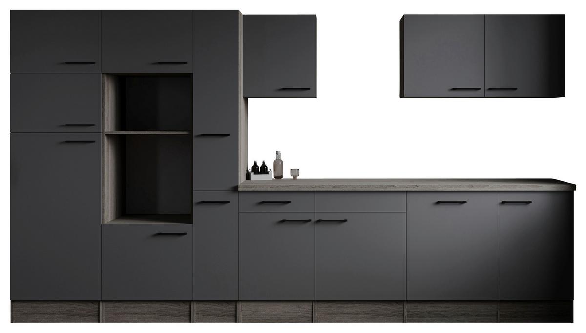 Küchenleerblock Oliver Grau, Eiche Dekor B: 370 Cm - Eichefarben/Grau, Design, Holzwerkstoff (370cm) - Respekta