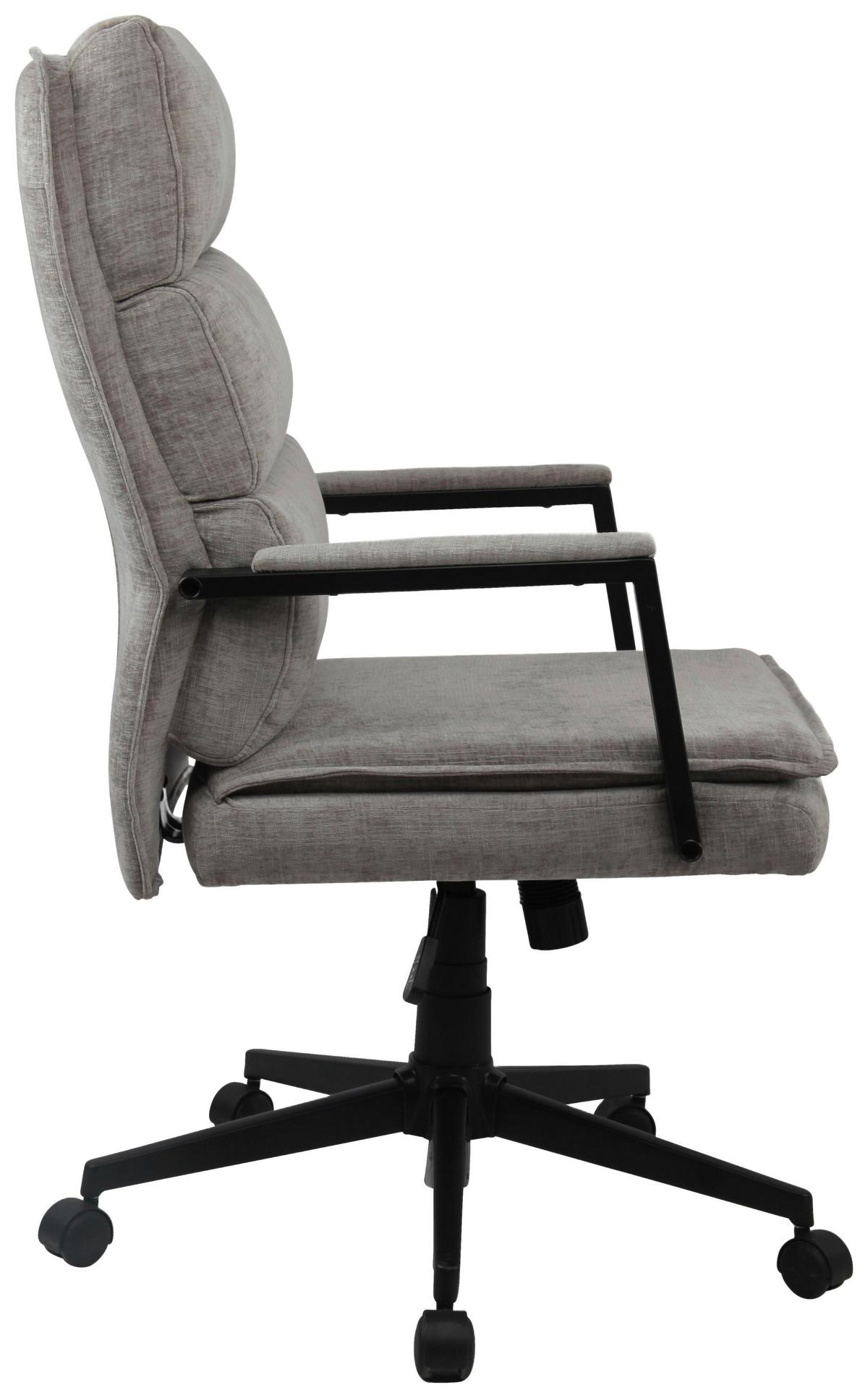 Chefsessel Graz 2 Hellgrau B: 58 cm - Hellgrau/Schwarz, Trend, Kunststoff/Textil (58/112/62cm)