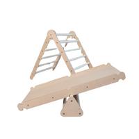 Kletterdreieck mit Rutsche und Wippe - Birkefarben, Basics, Holz (68/53,5/69cm) - CLIFF