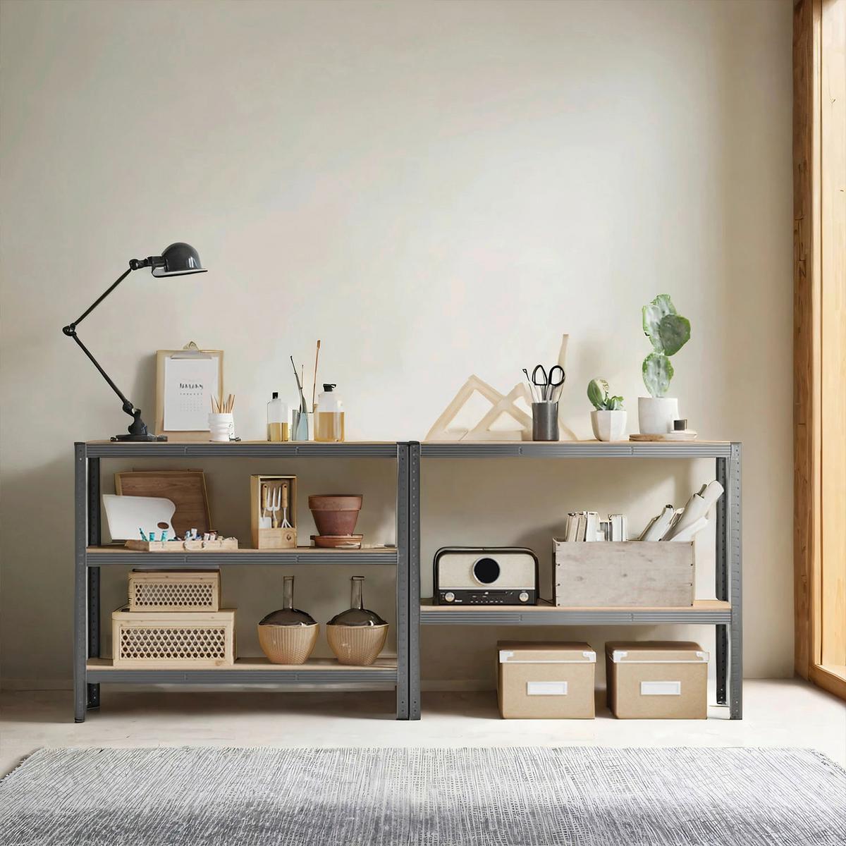 Schwerlastregal Shelving Grau/Naturfarben B: 100 cm - Naturfarben/Grau, Basics, Holzwerkstoff/Metall (100/200/50cm)