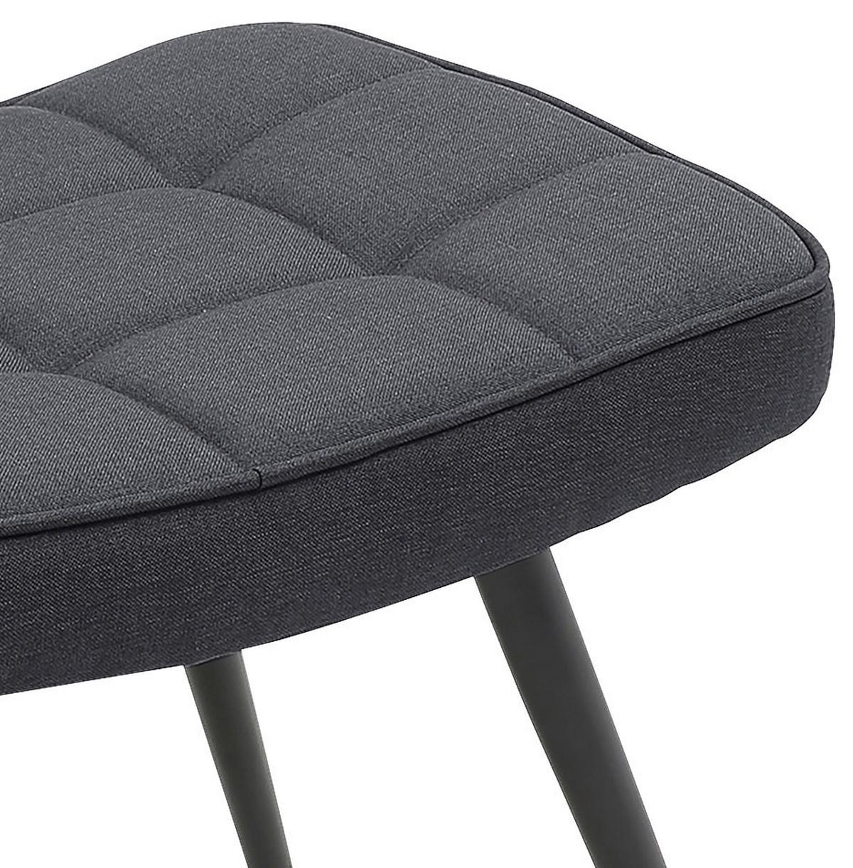 Hocker Uta Textil Dunkelgrau Sitz Gepolstert H: 39 cm - Dunkelgrau/Schwarz, MODERN, Holzwerkstoff/Textil (60/39/41cm) - MID.YOU