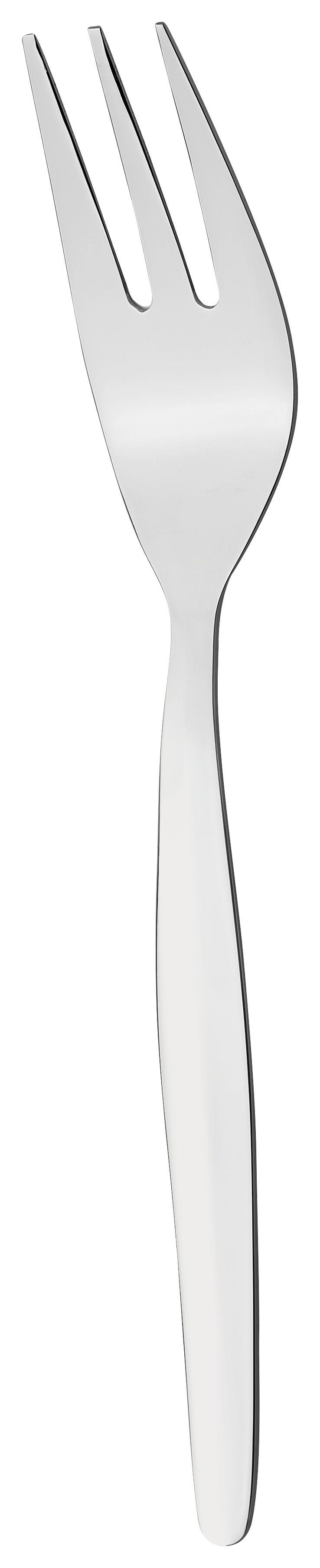Kuchengabel Pandora L: ca. 14 cm - Edelstahlfarben, Design, Metall (14cm) - Luca Bessoni