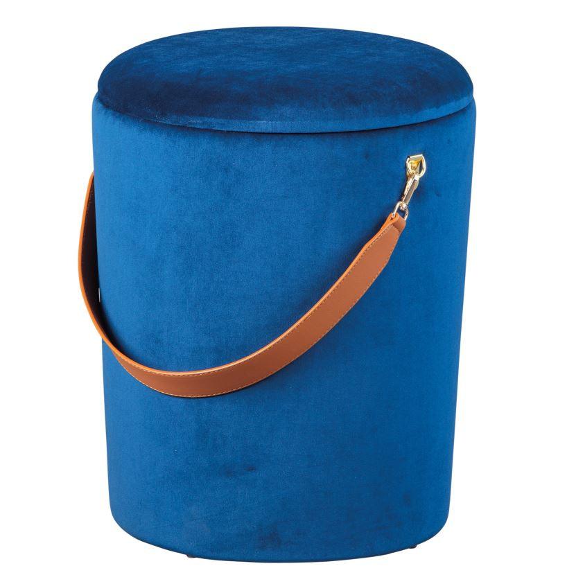 Hocker Papua - Blau, Design, Textil (35/45/35cm) - Livetastic