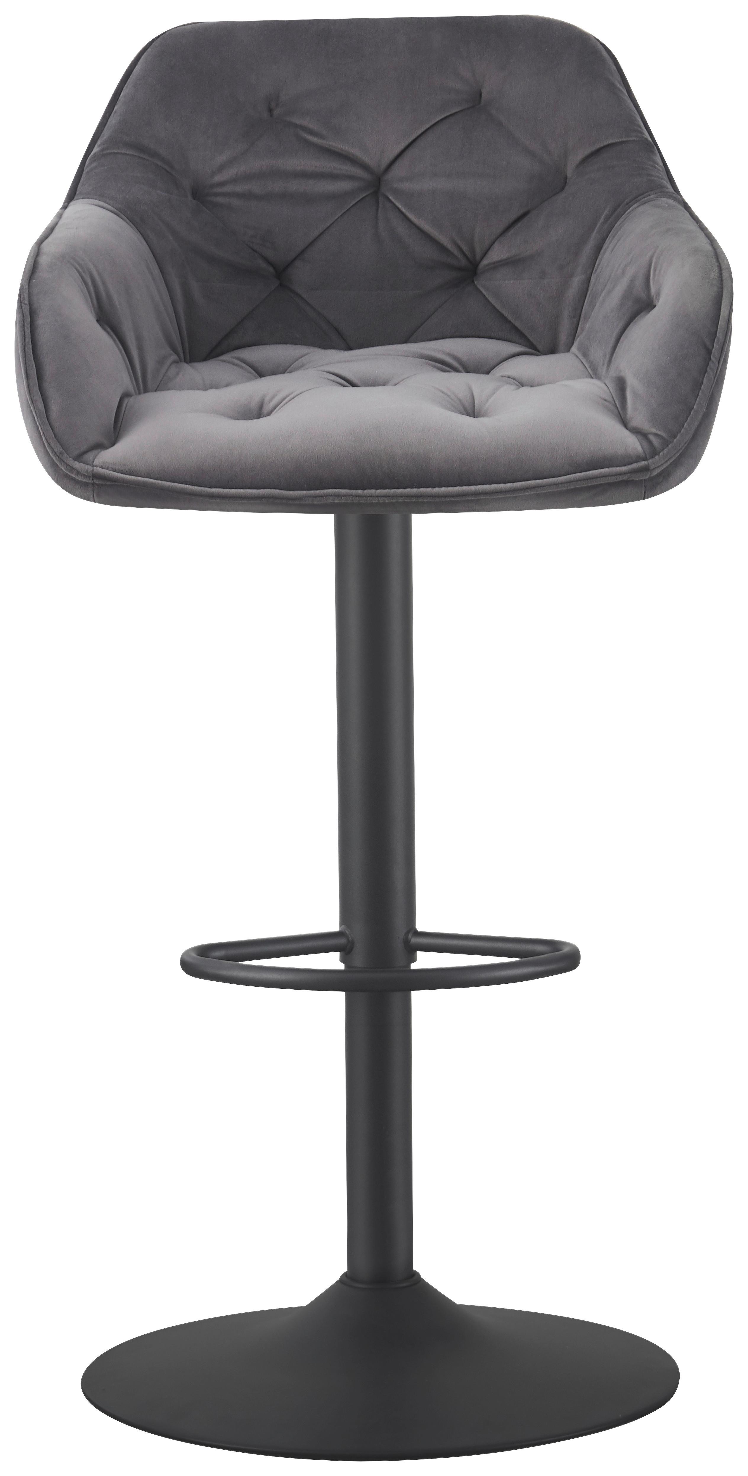 BAROVÁ ŽIDLE EILEEN - šedá/černá, Lifestyle, kov/textil (53/85-107/54cm) - Mömax