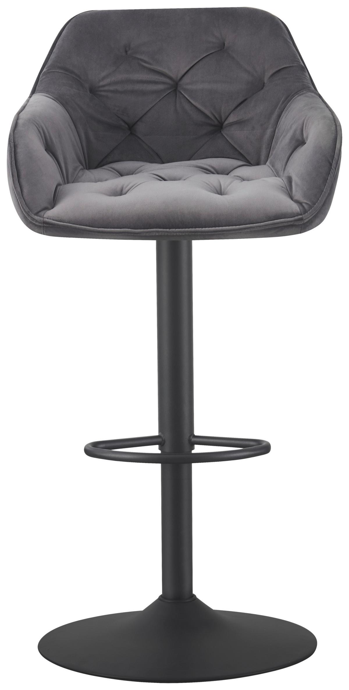 BAROVÁ STOLIČKA EILEEN - čierna/sivá, Lifestyle, kov/textil (53/85-107/54cm) - Mömax